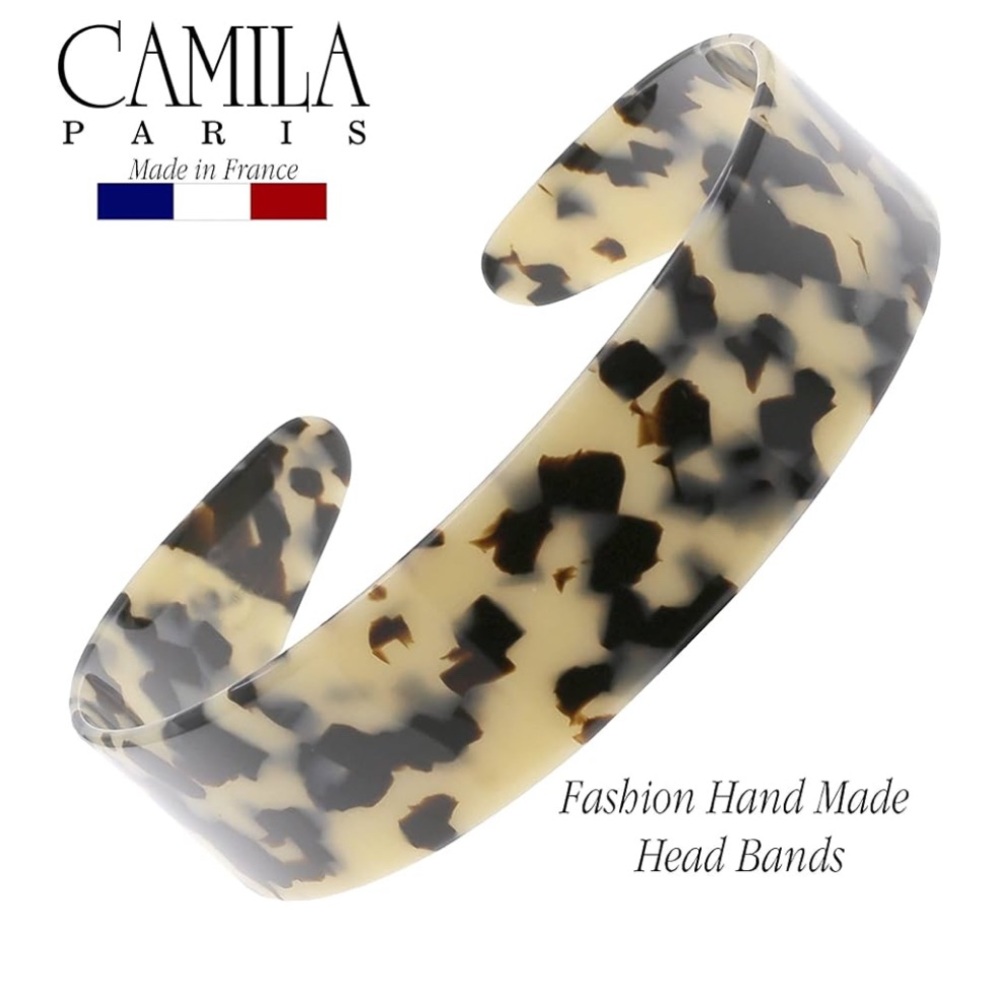 Camila Paris French Headband in White Tokyo Tortoiseshell Acetate 1.2” nwot